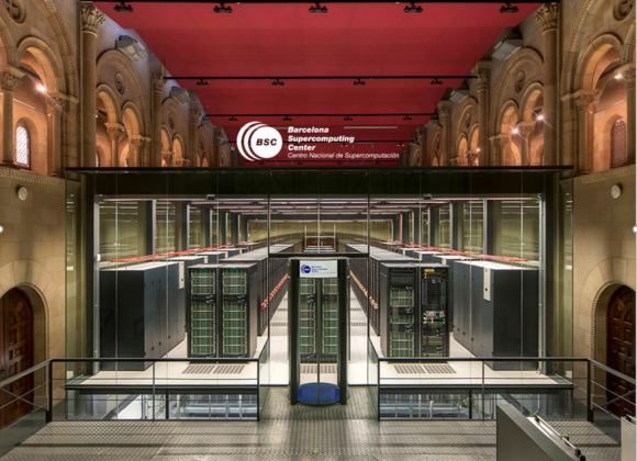 Interior of MareNostrum 5 at the Barcelona Supercomputing Center